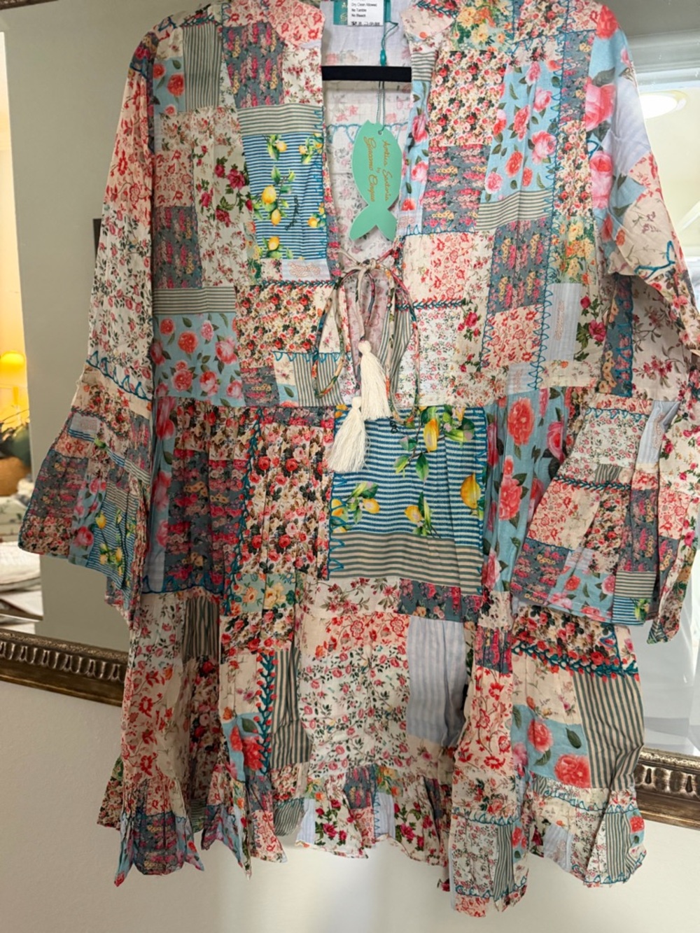 Antica Sartoria 2026 Patchwork Floral Mini Dress in Multicolor O/S NWT - Picture 4 of 4